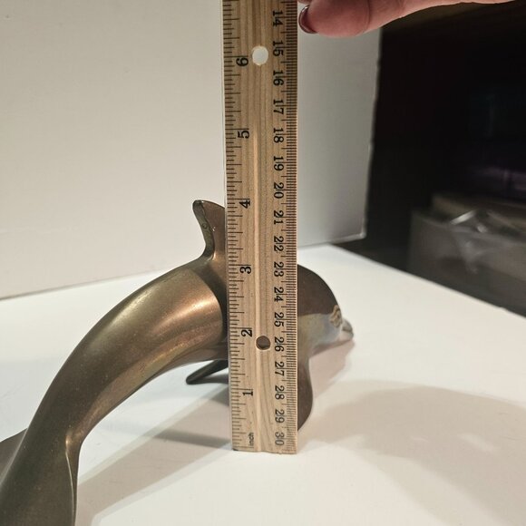 Vintage Brass Dolphin Figurine Paperweight Display Piece - Picture 8 of 10